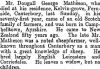 Dougall George Matheson obituary as published in the New Zealand Evening Post 30 May 1919